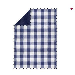 PB Buffalo Check Toddler / Crib quilt, Navy {II)